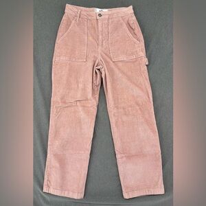 Hollister Womens Pink 7R 28 Corduroy Ultra High Rise Pants Utility Straight Leg